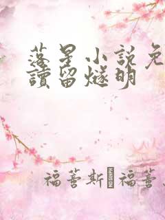 落星小说免费阅读留燧明