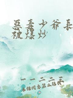 恶毒少爷长大后被爆炒