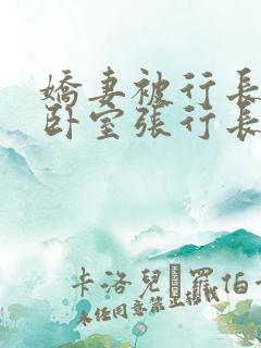 娇妻被行长抱进卧室张行长全文