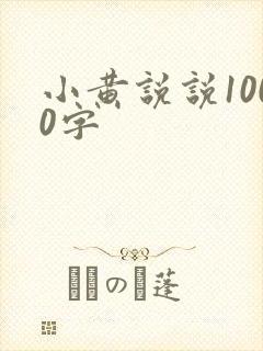 小黄说说1000字