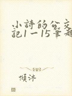 小诗的公交车日记1一15笔趣阁