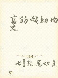 写的超细肉汁水文