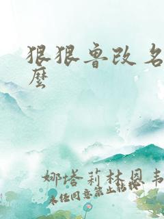 狠狠鲁改名是什么