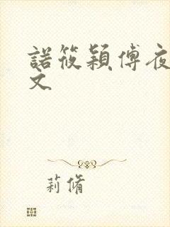 诺筱颖傅夜沉全文