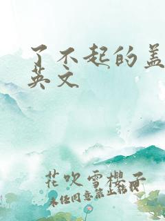 了不起的盖茨比英文