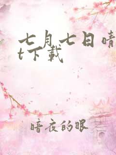 七月七日晴txt下载