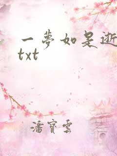 一梦如是逝水长txt