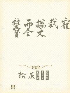 双面总裁宠妻如宝全文