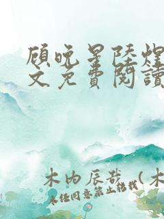 顾晚星陆煜闻全文免费阅读