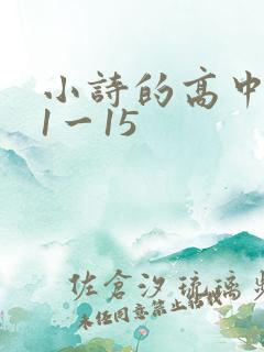 小诗的高中日记1一15