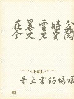 在暴雪时分小说全文免费阅读