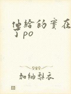 他给的实在太多了po