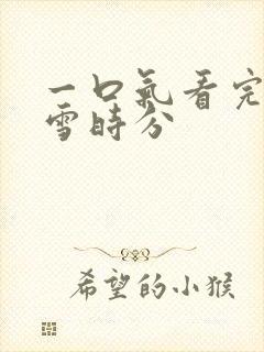 一口气看完在暴雪时分