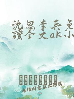 沈思李兵免费阅读全文ak小说