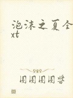 泡沫之夏全集txt