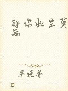 许你此生莫失莫忘