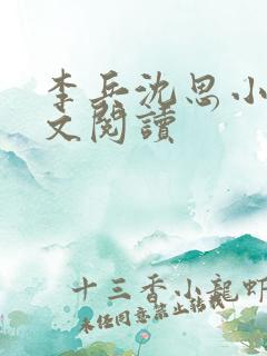 李兵沈思小说全文阅读