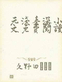 元浅秦深小说全文免费阅读