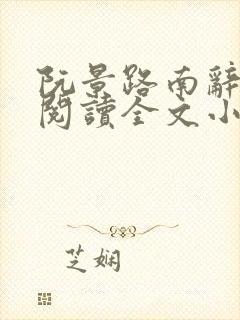 阮景路南辞免费阅读全文小说