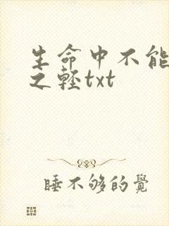 生命中不能承受之轻txt
