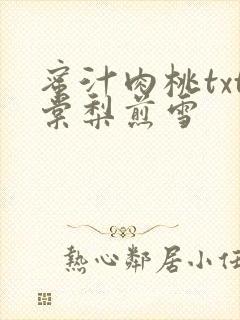 蜜汁肉桃txt棠梨煎雪