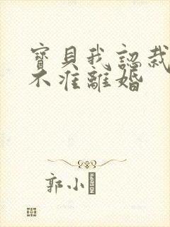 宝贝我认栽老婆不准离婚