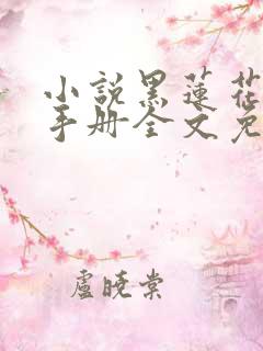 小说黑莲花攻略手册全文免费阅读