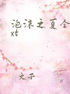 泡沫之夏全集txt