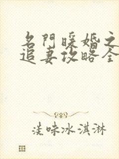 名门暖婚之权爷追妻攻略全文免费阅读