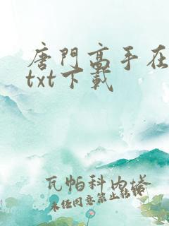 唐门高手在异世txt下载
