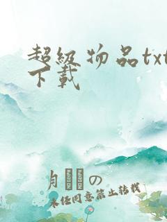 超级物品txt下载