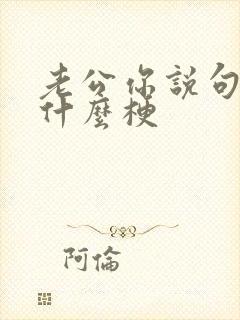 老公你说句话啊什么梗