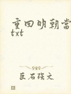 重回明朝当皇帝txt