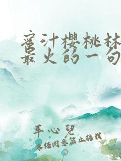 蜜汁樱桃林妙妙最火的一句