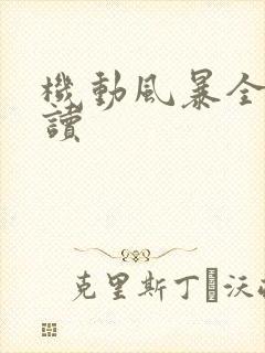 机动风暴全文阅读