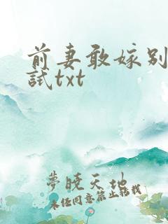 前妻敢嫁别人试试txt