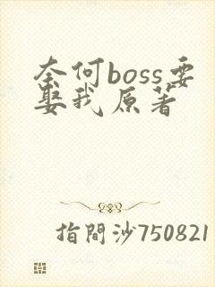 奈何boss要娶我原著