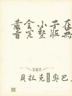 黄金小子在线观看完整版无删减高清