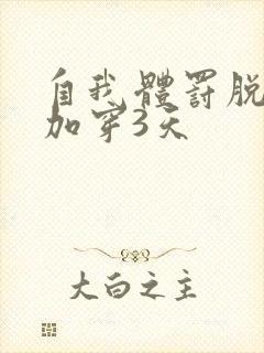 自我体罚脱一次加穿3天