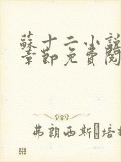 苏十二小说最新章节免费阅读全文