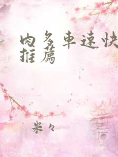肉多车速快的书推荐