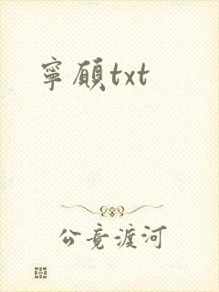 宁愿txt