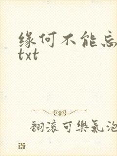 缘何不能忘记你txt