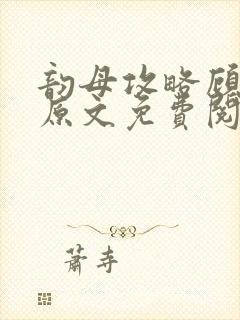 韵母攻略顾小暖原文免费阅读