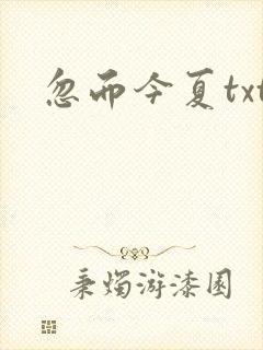 忽而今夏txt