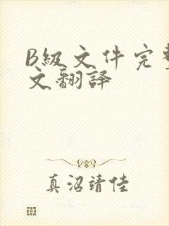 B级文件完整中文翻译
