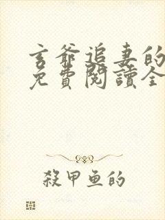 玄爷追妻的小说免费阅读全文