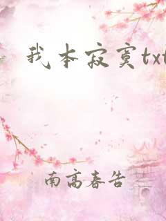 我本寂寞txt