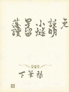 落星小说免费阅读留燧明