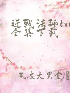 近战法师txt全集下载